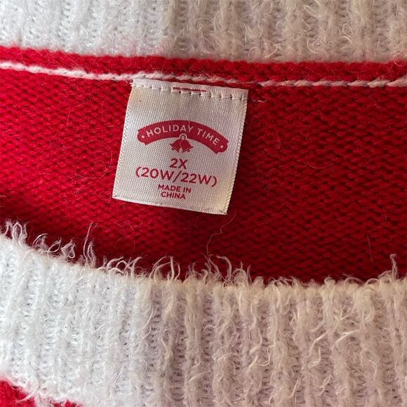 Ugly Christmas 2XL Red Pullover Sweater "Merry Christmas" - Picture 4 of 5